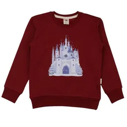Walkiddy Walkiddy Sweatshirt Dunkelrot Eisschloss-Frontprint Bio-Baumwolle GOTS – Produktbild 1 von 1