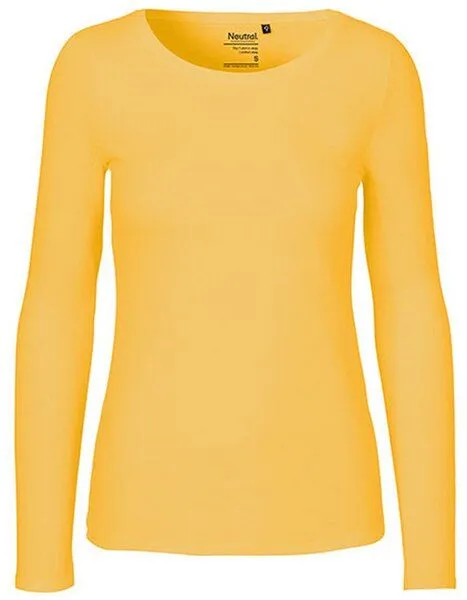 Neutral Neutral® Damen Langarm T-Shirt Bio Baumwolle Modern Fit Körpernah geschnitten, Gelb, – Produktbild 1 von 2