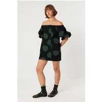 SKFK SKFK Damen vegan Kleid Silbane Grün/Schwarz – Produktbild 1 von 1