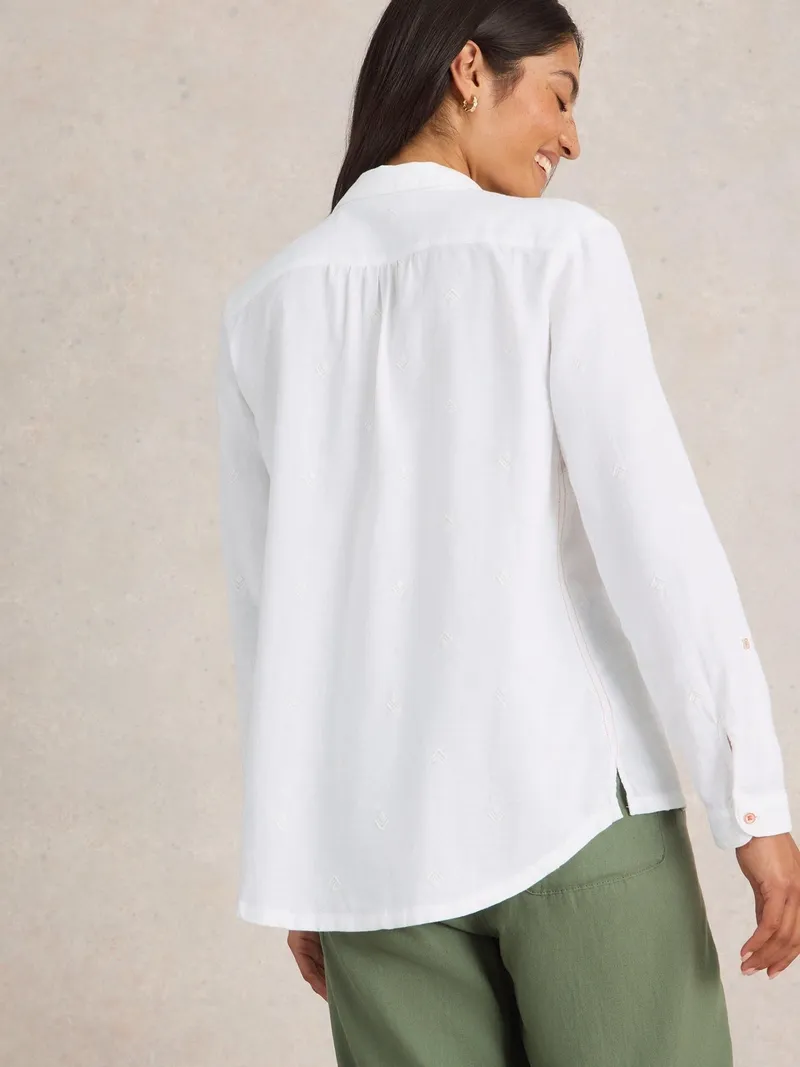 White Stuff Bluse Sophie aus Bio-Baumwolle - 38, Blasses elfenbein, – Produktbild 4 von 4
