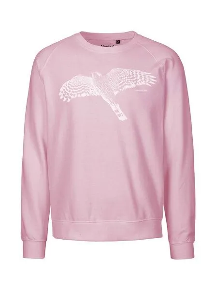 Peaces.bio - handbedruckte Biomode Peaces.bio - handbedruckte Biomode Bio Damen-Sweatshirt Loose Fit Sperber, Rosa, – Produktbild 1 von 2