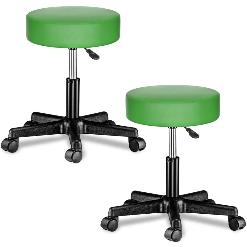Casaria® Rollhocker Kunstleder 2er-Set Grün 360° drehbar, Grün, – Produktbild 1 von 2