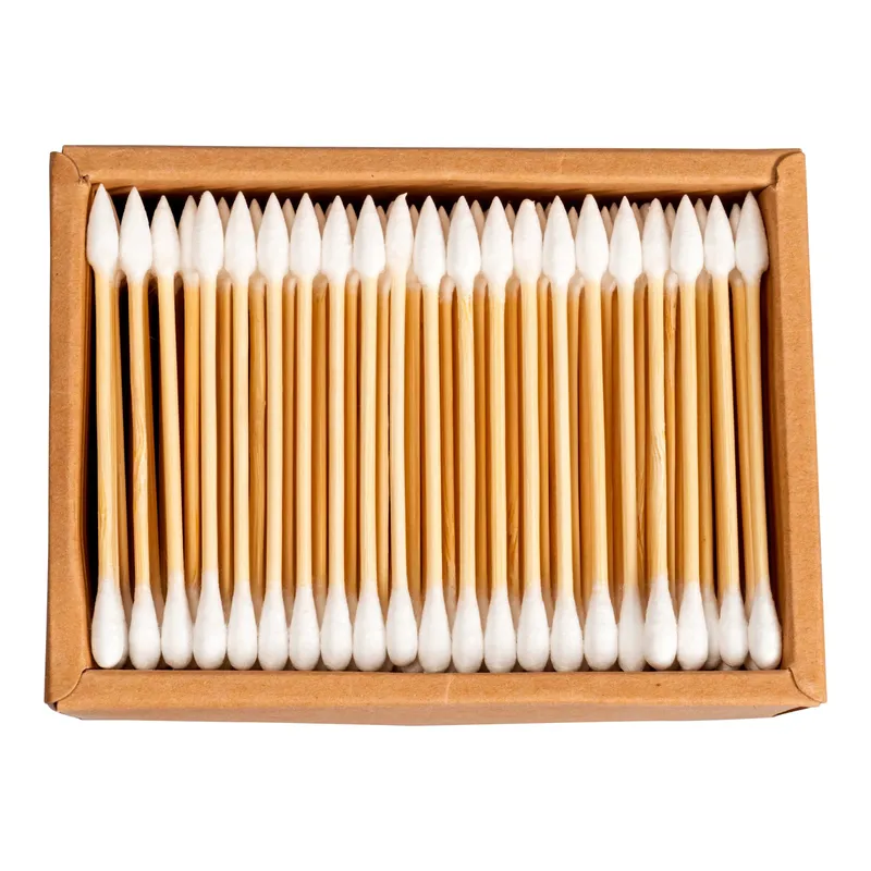 Wellys Wellys Bambus Wattestäbchen "Duo", 200 Stück, Beige | weiss, – Produktbild 1 von 1