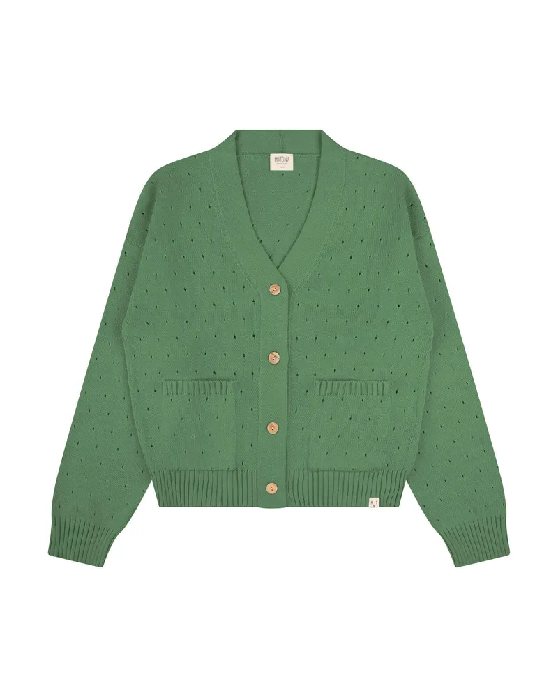 MATONA MATONA Damen vegan Frühling Strickjacke Bohne Grün, Grün, – Produktbild 1 von 2