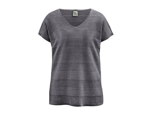 HempAge Hempage Damen Strick T-Shirt 100% Hanf, Anthrazit(schwarz), – Produktbild 2 von 3