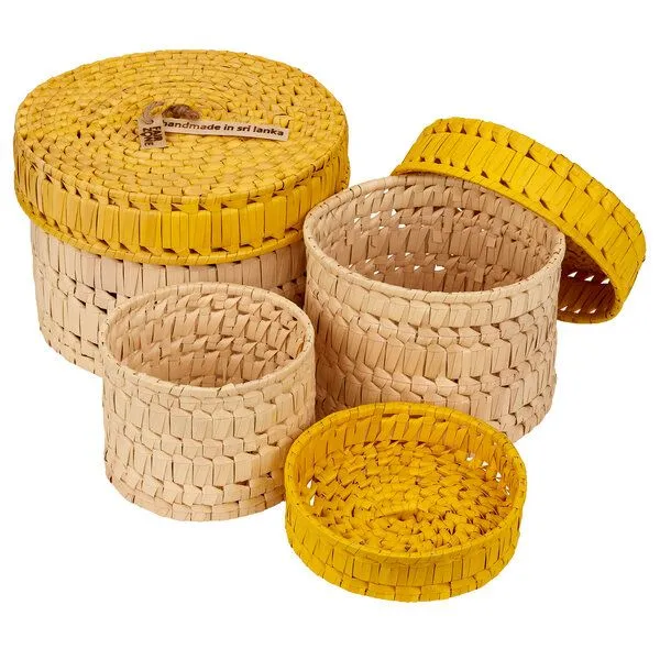 Fair Zone FAIR ZONE Palmyrah Korbset 3er Set, unterschiedliche Größen, Gelb, – Produktbild 2 von 3