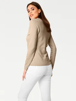 heine V-Ausschnitt-Pullover beige – Produktbild 1 von 1