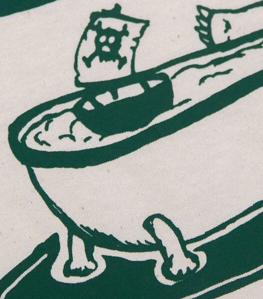 päfjes päfjes Kriss Krokodil in Badewanne - Kinder Shirt - fair gehandelt - Bio - Natur/Grün – Produktbild 3 von 4
