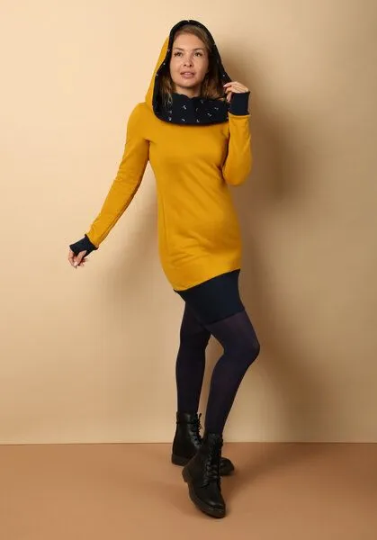 Die rote Zora Die rote Zora Hoodiekleid Nord & Ostsee, Goldgelb-navy (ostsee), – Produktbild 3 von 4