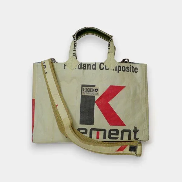 REFISHED fair fashion REFISHED fair fashion Tasche 'ISOLDE BAG', #cement beige-schwarz-rot, – Produktbild 1 von 6