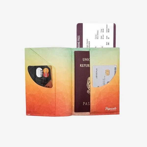 paprcuts paprcuts RFID Reisepasscover, Diamond dawn (orange gelb), – Produktbild 3 von 4