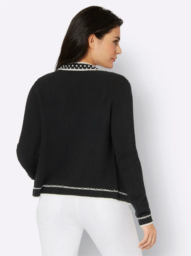 Witt Feinstrickjacke, Schwarz-champagner-gemustert, – Produktbild 2 von 2