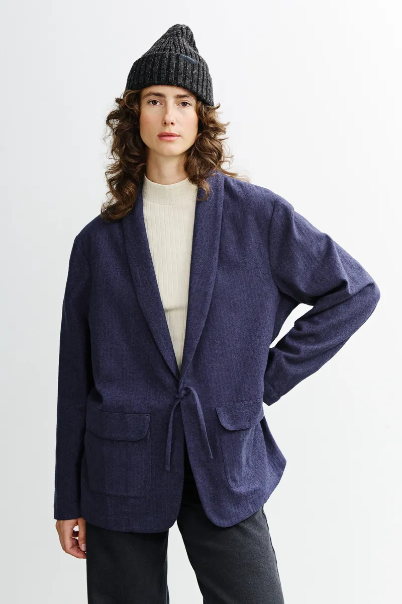 Rotholz Rotholz Damen vegan Kimono-Blazer Blau, Blau, – Produktbild 2 von 2
