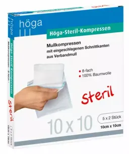 Höga-Pharm HÖGA STERIL Kompressen 10x10 cm 8fach 5X2 St Kompressen – Produktbild 1 von 1