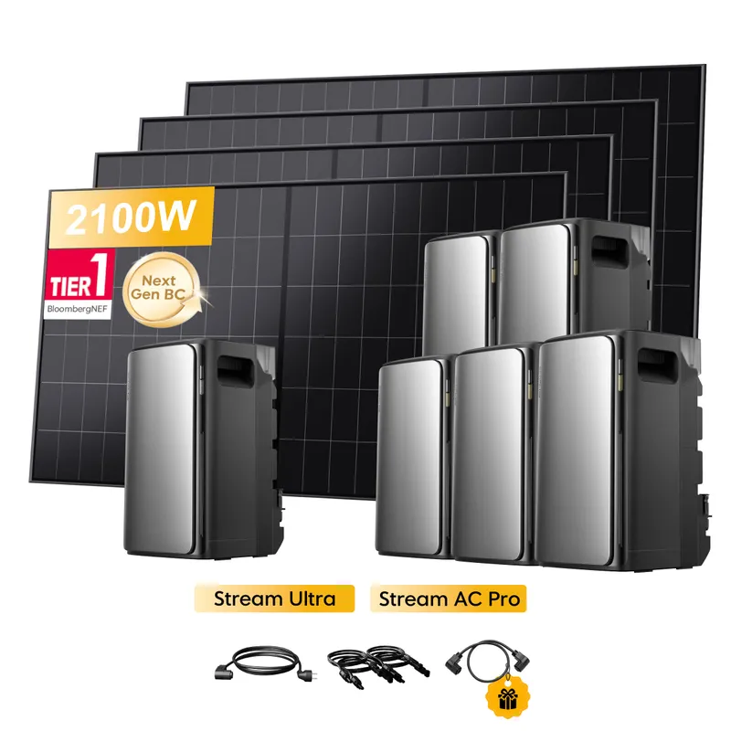 EcoFlow EcoFlow Stream Ultra, All-in-One Speicher für Balkonkraftwerke, mit 4 x 480Wp Sunpro BC Bifazial Full Black Solarmodul, by Powerness - Stream Ultra + 5 x Stream AC Pro | 11520Wh / ohne Zubehör / Selbstabholung – Produktbild 2 von 2