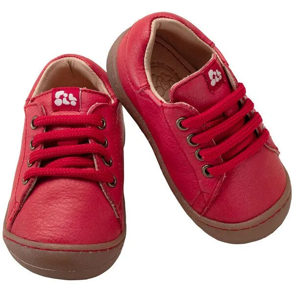 Pololo Pololo Lauflern-Sneaker aus pflanzlich gegerbtem Leder, Größen 20-27, Rot, – Produktbild 2 von 4