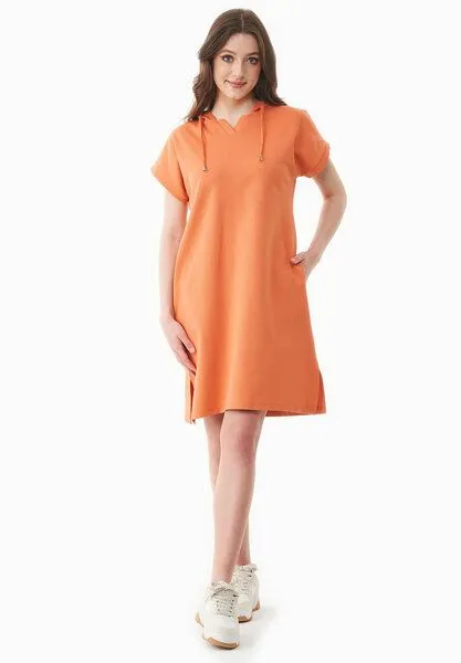 ORGANICATION ORGANICATION Kleid aus Bio-Baumwolle, Dusty orange, – Produktbild 1 von 4