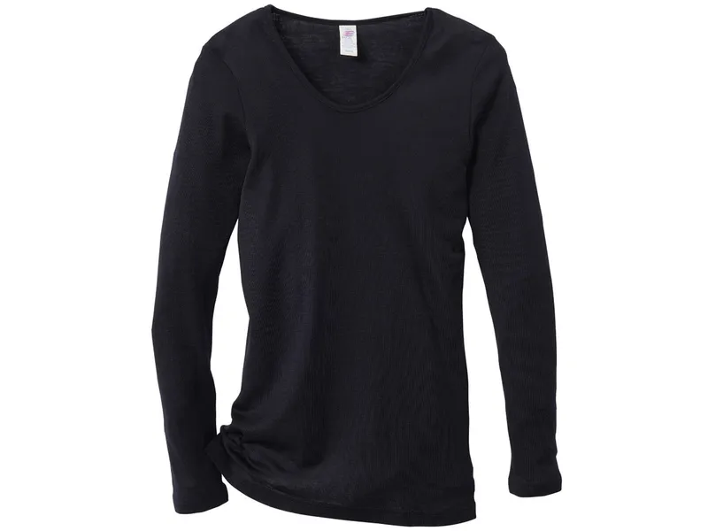 Engel natur Engel Natur Damen Unterhemd Langarm Wolle Seide schwarz Gr. 42/44, Schwarz, – Produktbild 1 von 5