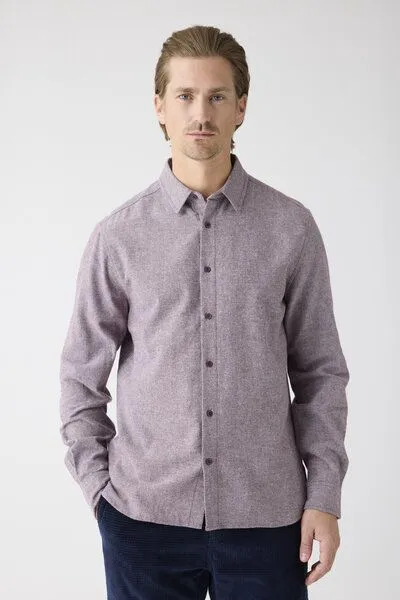 KnowledgeCotton Apparel KnowledgeCotton Apparel Flanell-Hemd Regular Fit Heavy Twill, Fig, – Produktbild 3 von 4