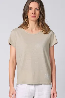 HempAge Hempage Damen vegan T-Shirt Aus Hanf Mit Distel Print Beige – Produktbild 1 von 1