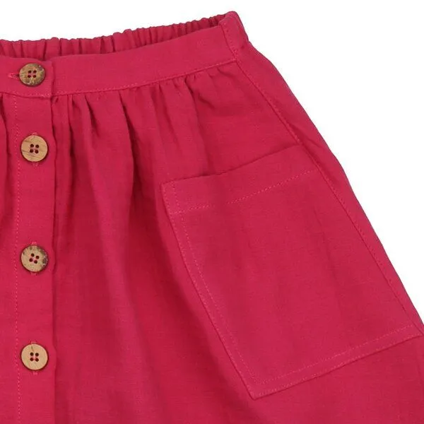 Walkiddy Walkiddy Mädchen Rock – Knopfleiste vorne, elastischer Bund, leicht & bequem, vielseitig kombinierbar, Blau, – Produktbild 3 von 3