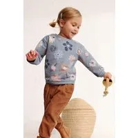 People Wear Organic People Wear Organic Sweat Pullover, blau bedruckt, "floral", Bio-Baumwolle – Produktbild 1 von 1