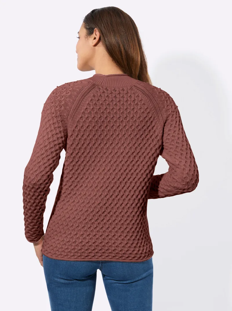 Witt Stehkragenpullover rotbraun, Rotbraun, – Produktbild 2 von 2