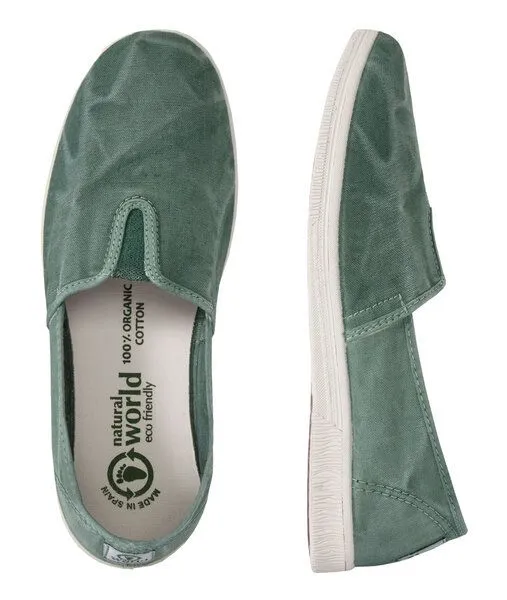 Natural World Natural World Vegan Damen Slipper washed - Old Bonsai, Grün (albahaca), – Produktbild 2 von 3