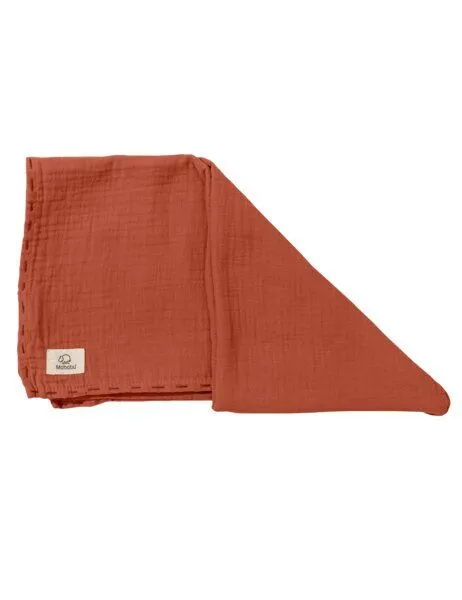 Mababu Mababu Musselin Stilltuch, Krabbeldecke, Pucktuch 100x100 cm, Rust, – Produktbild 2 von 4