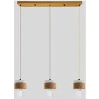 ALMUT von Wildheim ALMUT von Wildheim 3er Pendelleuchte aus Eichenholz Pastelltöne im skandinavischen Design, Winterweiß, – Produktbild 1 von 1