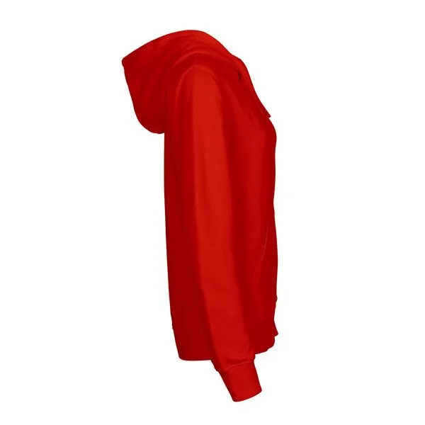 HANDGEDRUCKT HANDGEDRUCKT "Gartenfreude" Frauen Zip-HOODY aus reiner Biobaumwolle (kbA), Red, – Produktbild 3 von 4