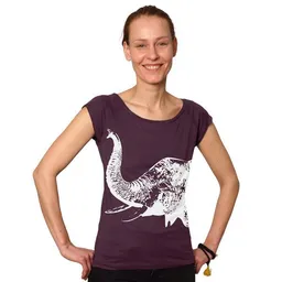 HANDGEDRUCKT HANDGEDRUCKT RESTPOSTEN "Elefant" Bamboo Frauen T-Shirt – Produktbild 1 von 1