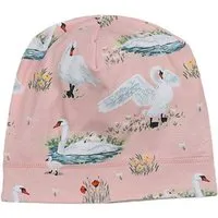Walkiddy Baby Beanie GOTS zertifiziert Bio-Baumwolle, Rosa, Schwan-Muster, Walkiddy – Produktbild 1 von 1