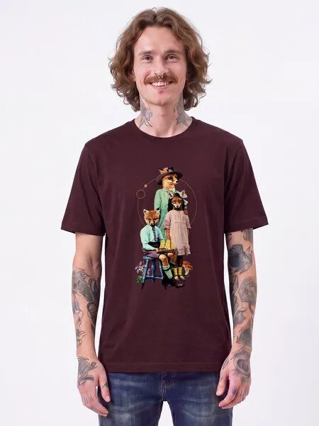 watapparel watapparel T-Shirt Unisex Fancy Fox, Red brown, – Produktbild 2 von 2