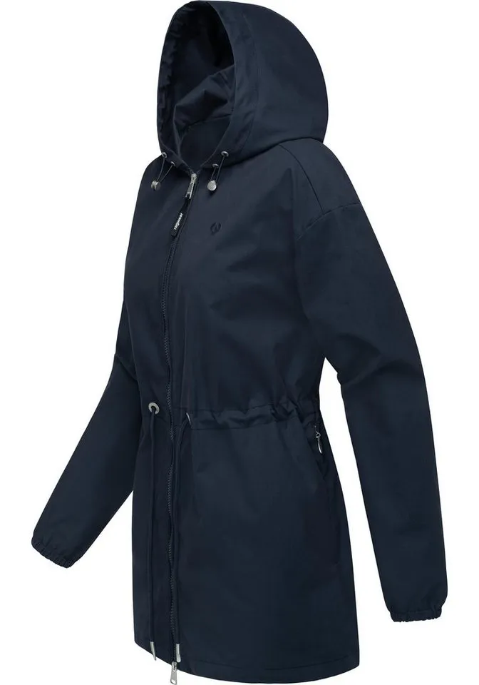 ragwear ragwear Outdoorjacke Monadissimo B Leichte Kapuzenjacke mit Taillenzugband, Blau, – Produktbild 3 von 5