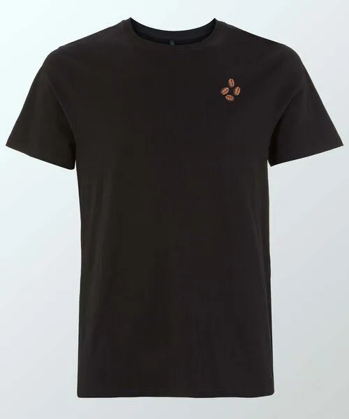 Coffee Fashion Coffee Fashion Coffee Beans | Besticktes Organic Bio Baumwoll T-Shirt, Schwarz, – Produktbild 1 von 1