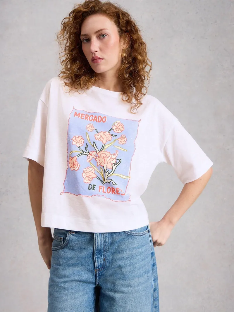 White Stuff T-Shirt Katya - 44, Weiß print, – Produktbild 3 von 4