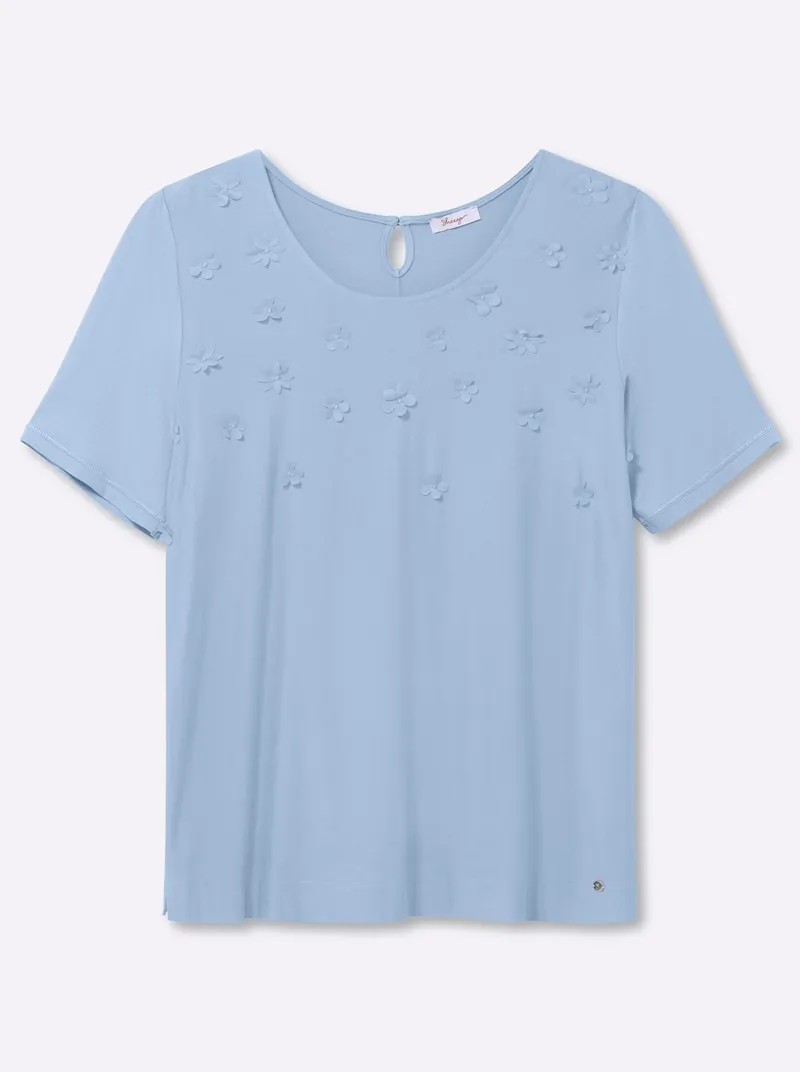 sheego Shirt eisblau, Eisblau, – Produktbild 1 von 2
