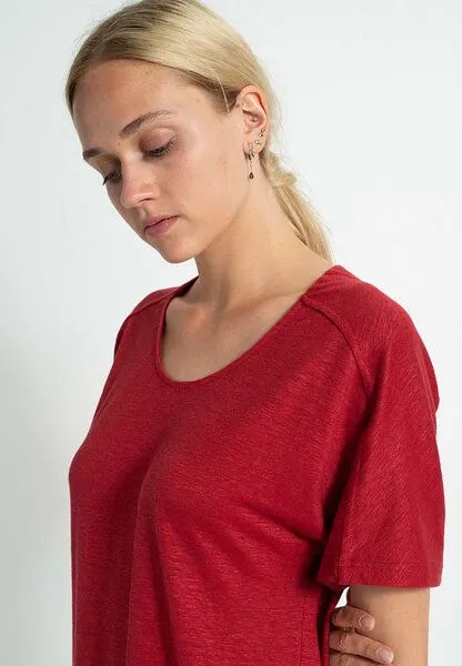 Alma & Lovis Alma & Lovis Tunikakleid aus Hanfjersey | Hemp Tunika, Rot, – Produktbild 4 von 4