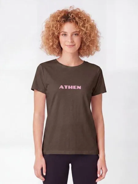 watapparel watapparel T-Shirt Frauen Athen Flora, Mocha, – Produktbild 3 von 3