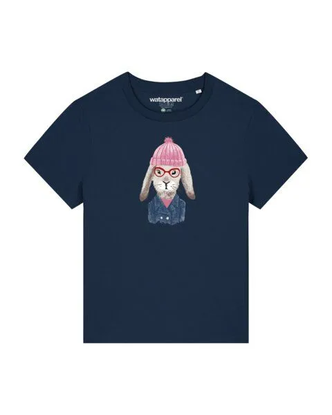 watapparel watapparel T-Shirt Frauen Hase, French navy, – Produktbild 1 von 3
