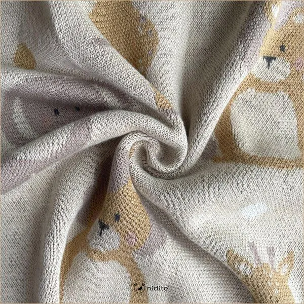 nidito nidito Bio Babydecke Baumwolle Löwe, Giraffe, Elefant - 80x100 cm - 100% Bio-Baumwolle – Produktbild 4 von 4