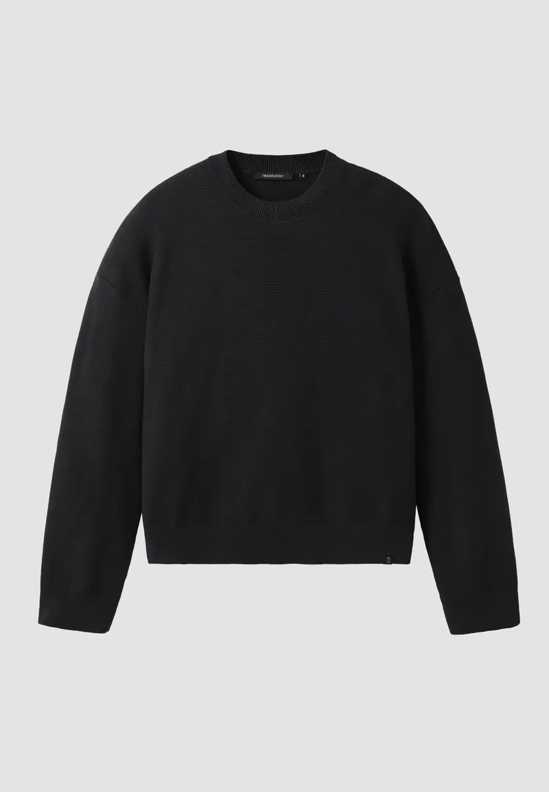 recolution Recolution Damen vegan Pullover Gingko Schwarz, Schwarz, – Produktbild 1 von 2