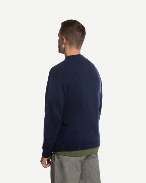 MATONA Matona Strickjacke | Wool Zip Cardigan | aus Wolle und Baumwolle | GOTS-zertifiziert, Navy, – Produktbild 3 von 4