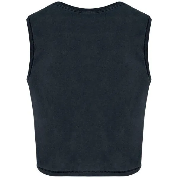 Greenspired Greenspired Umweltfreundliches ärmelloses Cropped Damen-T-Shirt 165g/m², Verwaschenes kohlegrau, – Produktbild 2 von 2