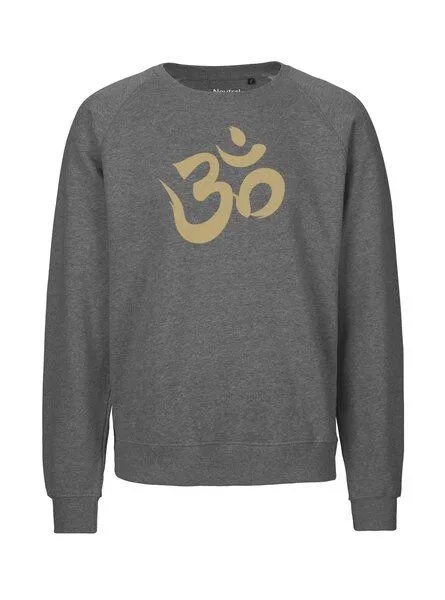 Peaces.bio - handbedruckte Biomode Peaces.bio - handbedruckte Biomode Bio Damen Sweatshirt Loose Fit Om, Grau, – Produktbild 1 von 3