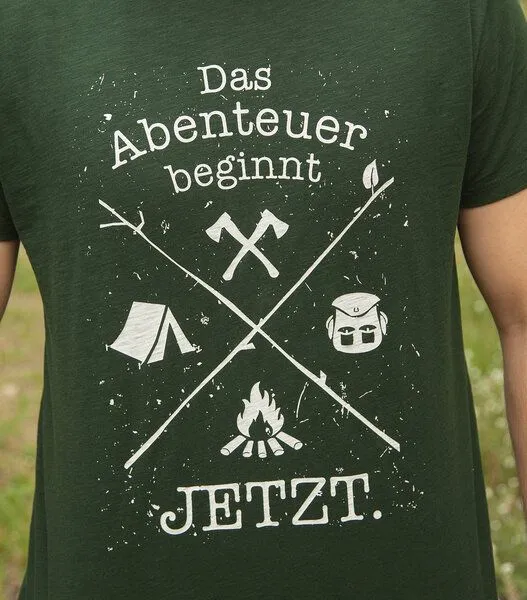 päfjes päfjes Das Abenteuer beginnt jetzt. - Fair gehandeltes Bio Männer T-Shirt - Slub Green – Produktbild 3 von 4