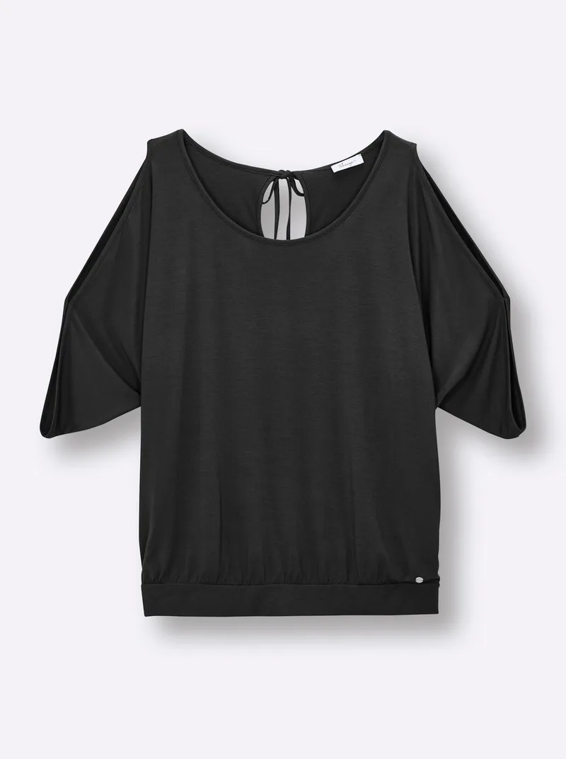 sheego Shirt schwarz, Schwarz, – Produktbild 1 von 1
