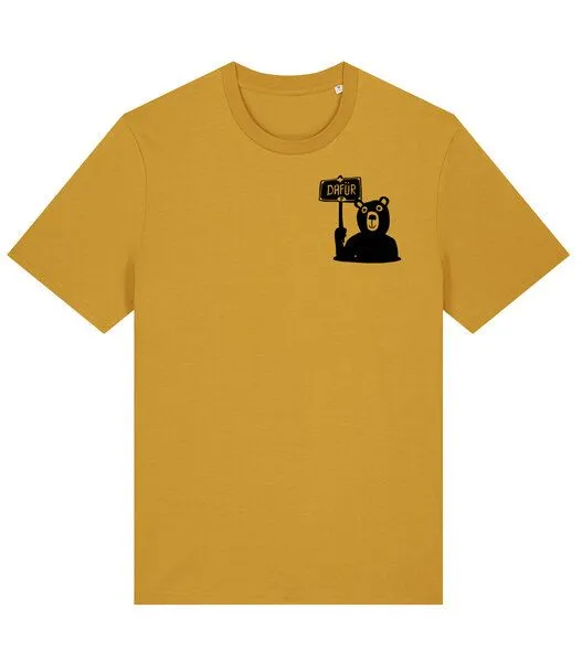 päfjes päfjes Der Bär ist DAFÜR! Du auch? - Fair Wear Männer Unisex Bio T-Shirt Siebdruck, Gelb (ochre), – Produktbild 2 von 3