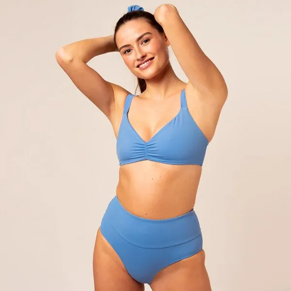 Woodlike Ocean Woodlike Ocean Ruffle Bikini Top - Uni, Blau (koi), – Produktbild 4 von 4